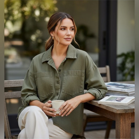 Banana Republic Factory Tops - Banana Republic Olive Green Button-Up Shirt